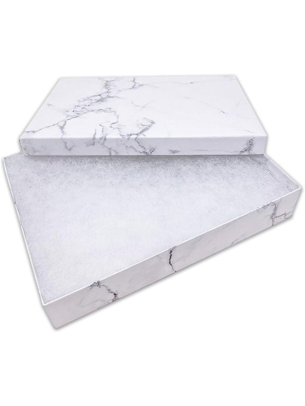 25 Marble White Cardboard Jewelry Gift Boxes with Inserts - Perfect for Gifts